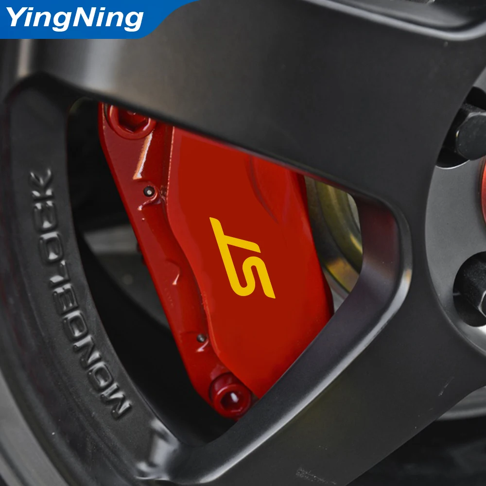 6 Buah Stiker Kaliper Rem Mobil Stiker Vinil Tahan Air Suhu Tinggi untuk Ford Focus Fiesta Mondeo Kuga S Max Puma Fusion Figo