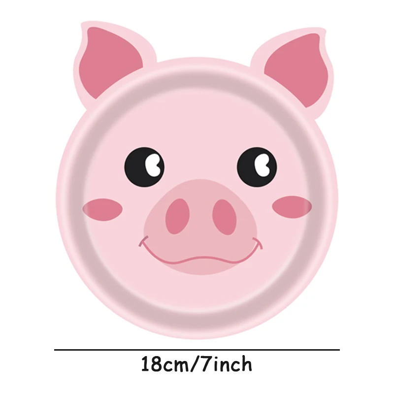 10Pcs 7inch Farm Animal Party Utensils Dining Plate Cow Sheep Pig Chicken Animal Farm Party Supplies image 3