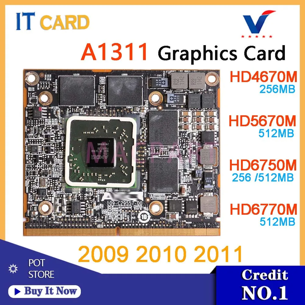 Original Hd4670m Hd5670m Hd6750m Hd6770m 256mb 512mb Placa de Vídeo para Apple Imac 21.5 A1311 Placa Gráfica 2009 2010 2011 Anos