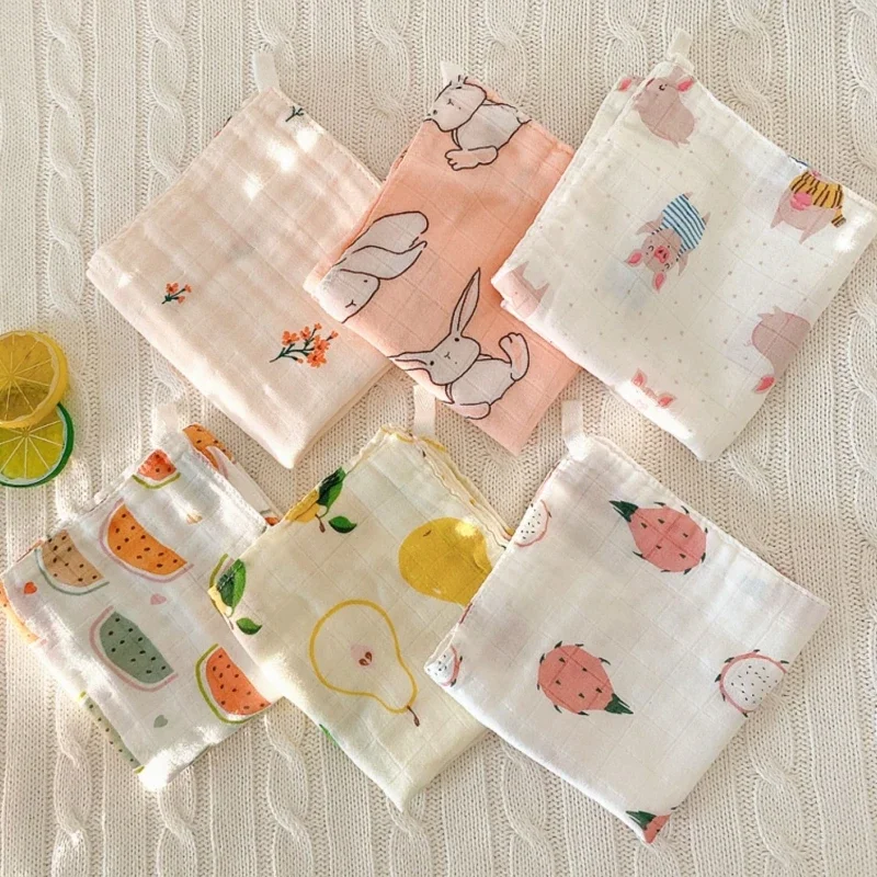 4pcs Muslin 4 Layers Bamboo Cotton Soft Baby Towels Baby Face Towel Handkerchief Bathing Feeding Saliva Burp Cloth Baby Stuff