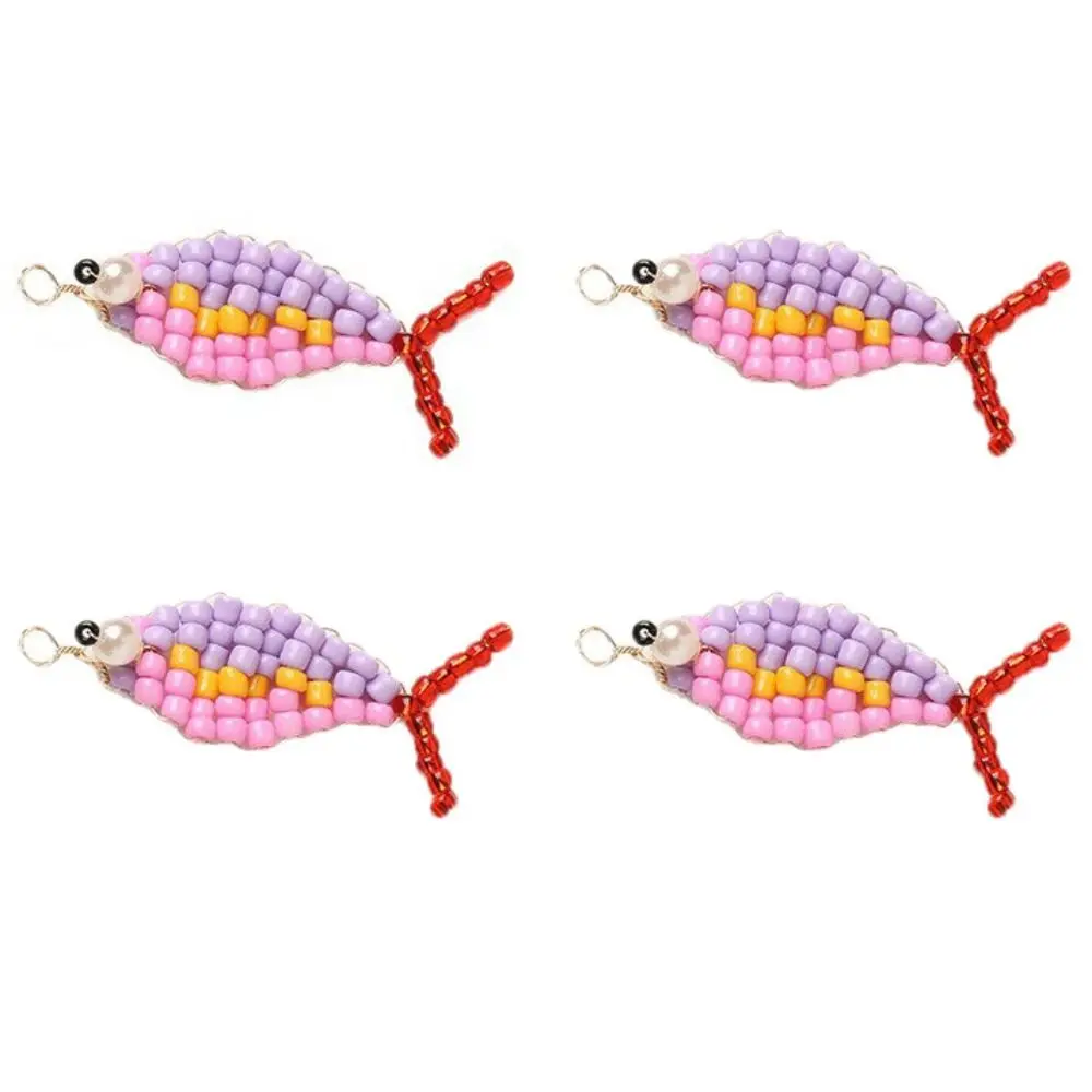 4pcs/set Cute Earring Accessories 3D Fish Shaped Colorful Beads Diy Charms Handmade Craft Cartoon Bag Pendant Jewelry Decoration view 3