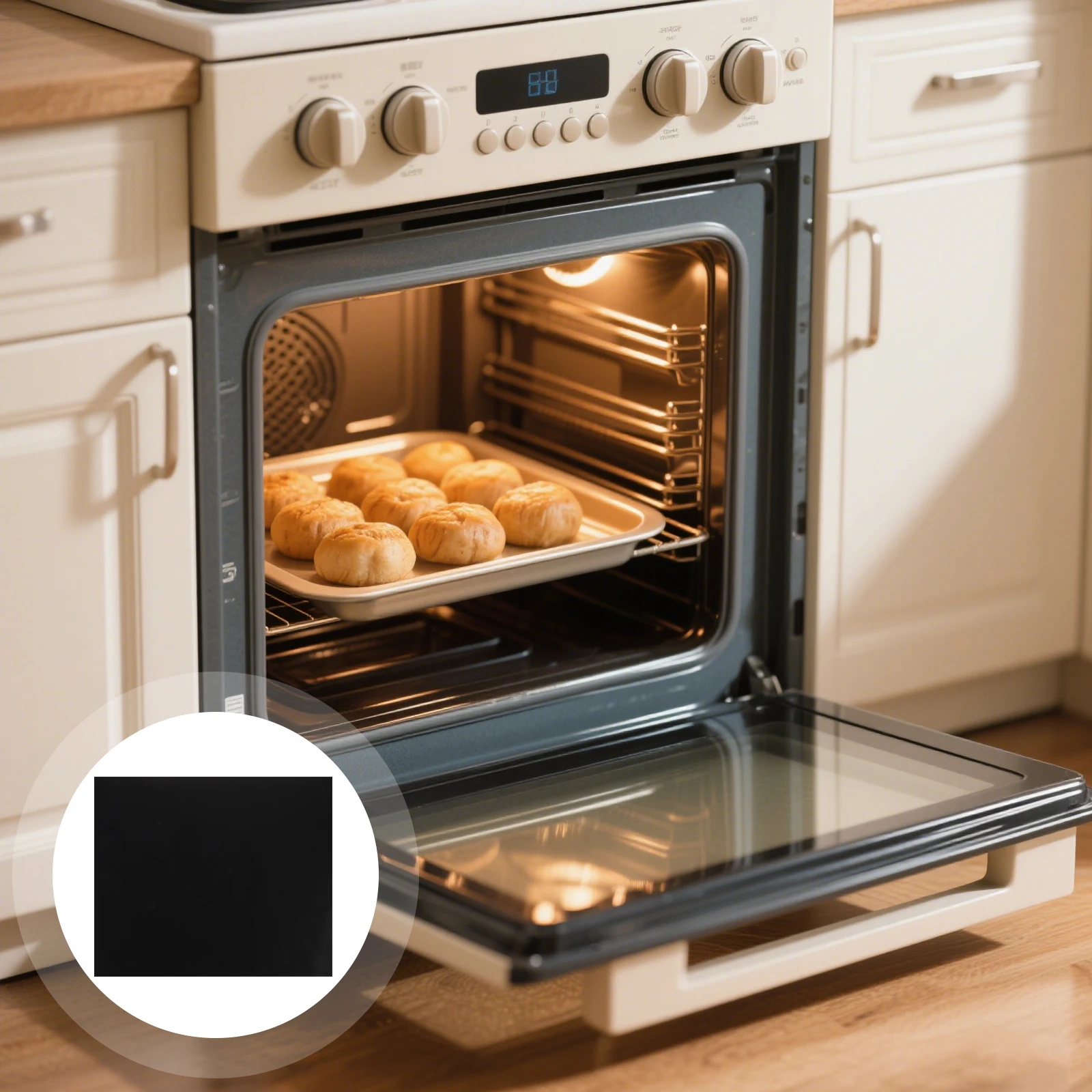 

3 Pcs Oven Protective Pad Fire Resistant Mat Heatproof Non Stick Cooking Liner Dishwasher Safe
