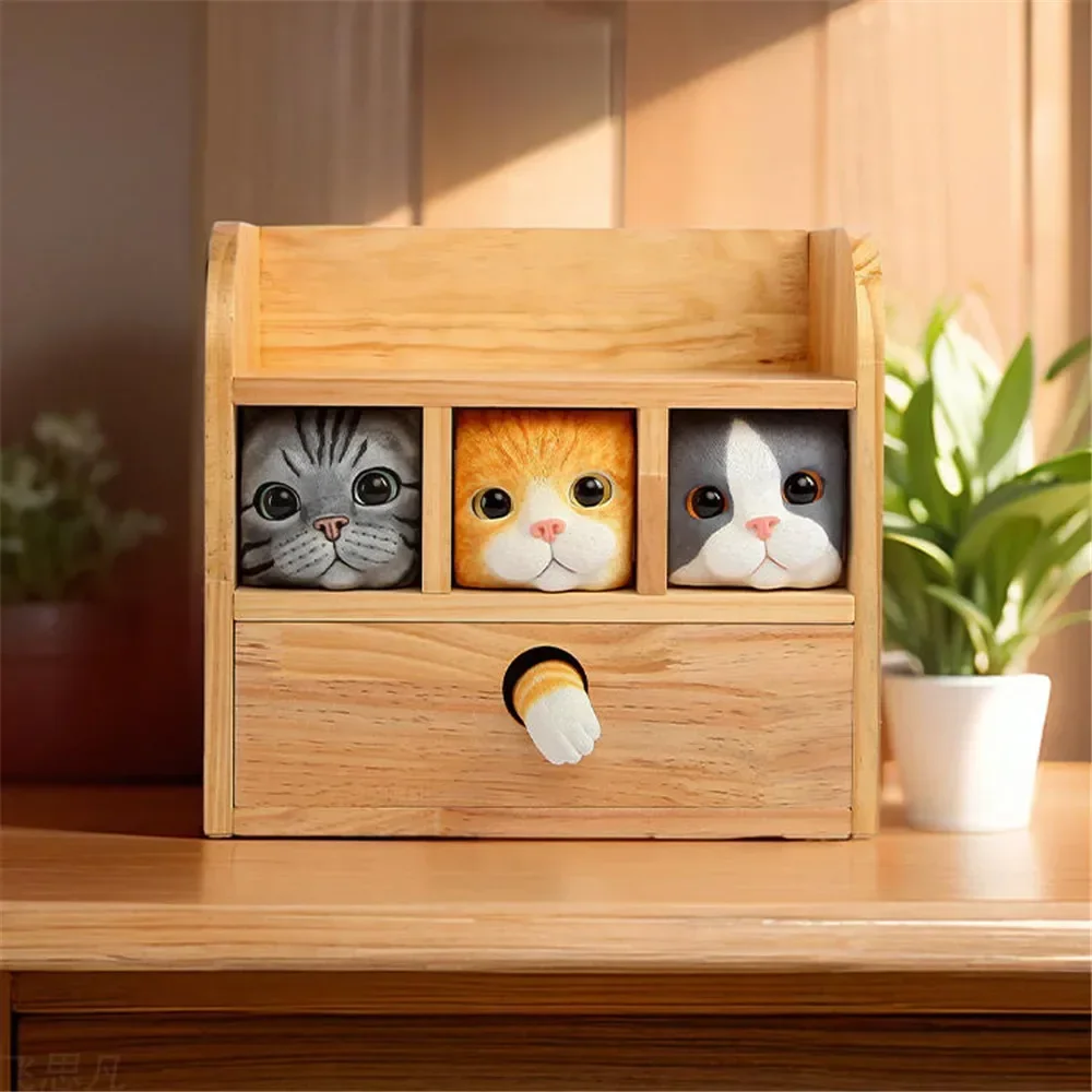 

Super Kawaii Handmade Kitty Press Pop Up Home Storage Box Jewelry Make Up Organizer Desktop Containers Girl Woman Gift