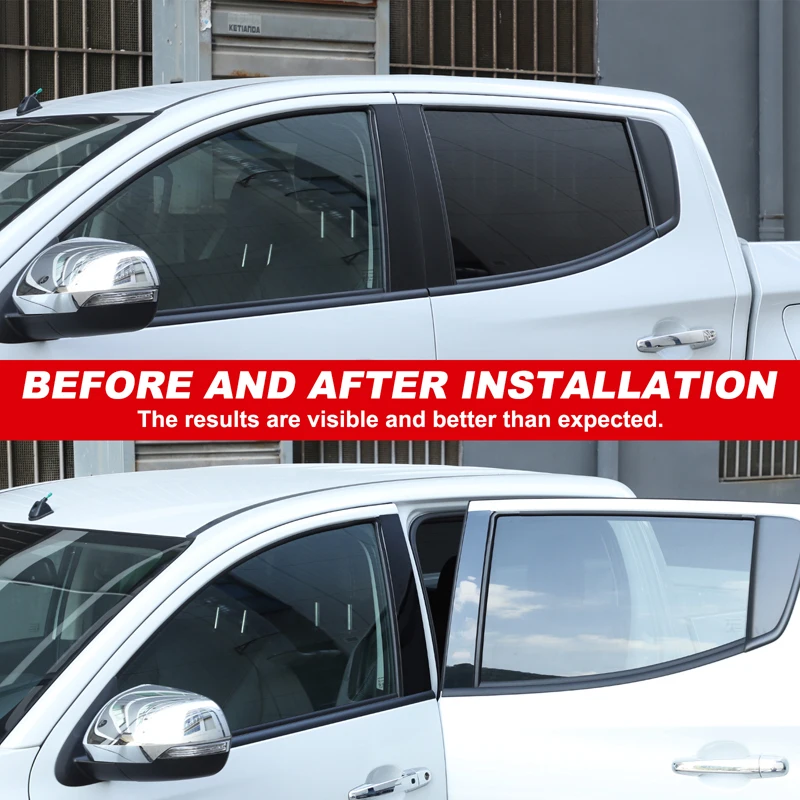 

4Pcs Car B-Pillar Decorative Sticker For Mitsubishi L200 Triton 2015-2023 PC Column Protector Anti-Scratch Film