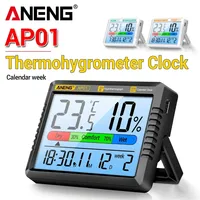 ANENG AP01 Thermometer Hygrometer Backlight Air Electronic Temperature Humidity Monitor Meter Alarm Clock Rechargeable Test Tool