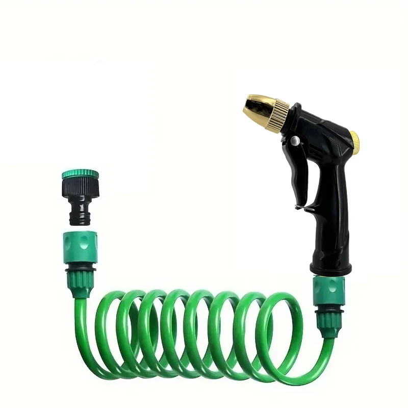 Garden Watering Hose Pipe Sprinkler Head With Multi-functional Nozzle Hose, Car Cleaning Spring Pipe, Plastic Hose Cleaning Tool