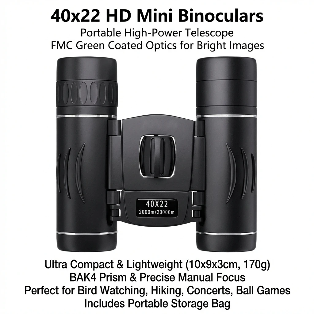 40x22 HD Leistungsstarkes Fernglas 2000M Reichweite Faltbares Mini-Teleskop BAK4 FMC Optik für Jagd Sport Outdoor Camping Reisen – Detail 4