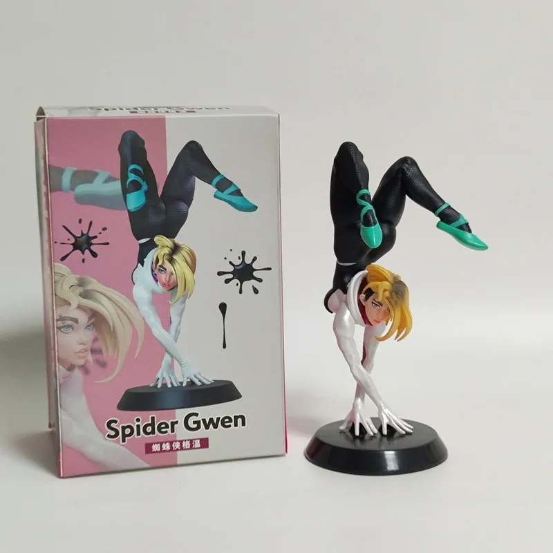 The New Domestic Marvel Museum Of Art Series Upside Down Spider-Man Gwen Static Landscape Statue Hand Model Displays Birthday