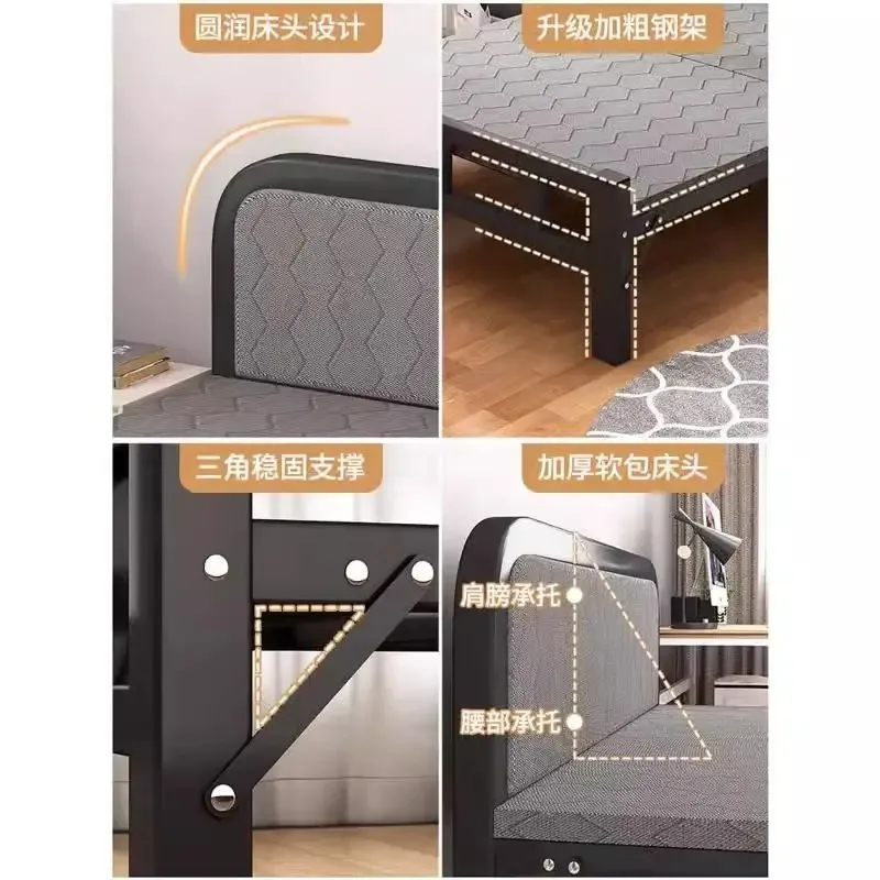 

Раскладная кровать, односпальная кровать, домашний офис, обеденный перерыв, простая кровать для взрослых с железным каркасом, портативный дом для аренды, двойная жесткая доска