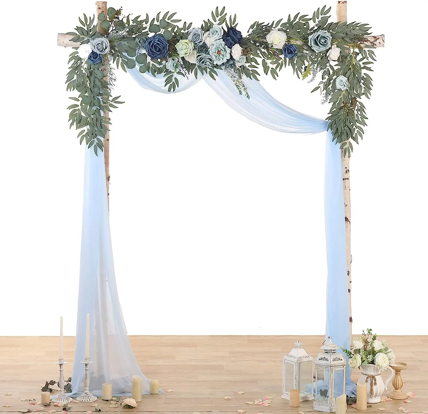 Yannew 8.8FT/6FT Artificial Flower Eucalyptus Garlands Country Wedding Sweetheart Table Centerpieces for Wedding Reception Decor