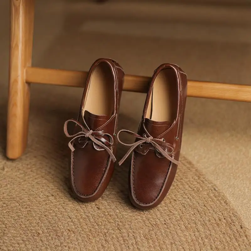 MORAZORA Size 35-43 Ins Hot Genuine Leather Flat Shoes Women Suede Brand Desgin Casual Flats Fashion Ladies Loafers 4 Colors