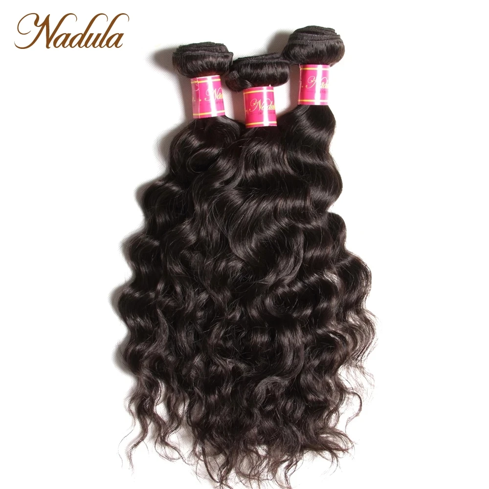 Nadula Hair 3/4 Pcs /Lot Brazilian Natural Wave Remy Human Hair Bundles 8-26inch Natural Color Can Be Bleached Hair Weave