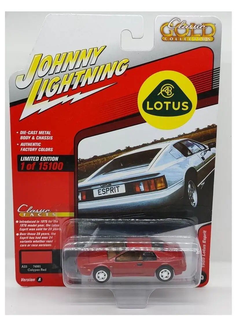 

Johnny Lightning 1/64 JL A5 1989 Lotus Esprit Red Die-cast Alloy Car Model Gold Classic Collection