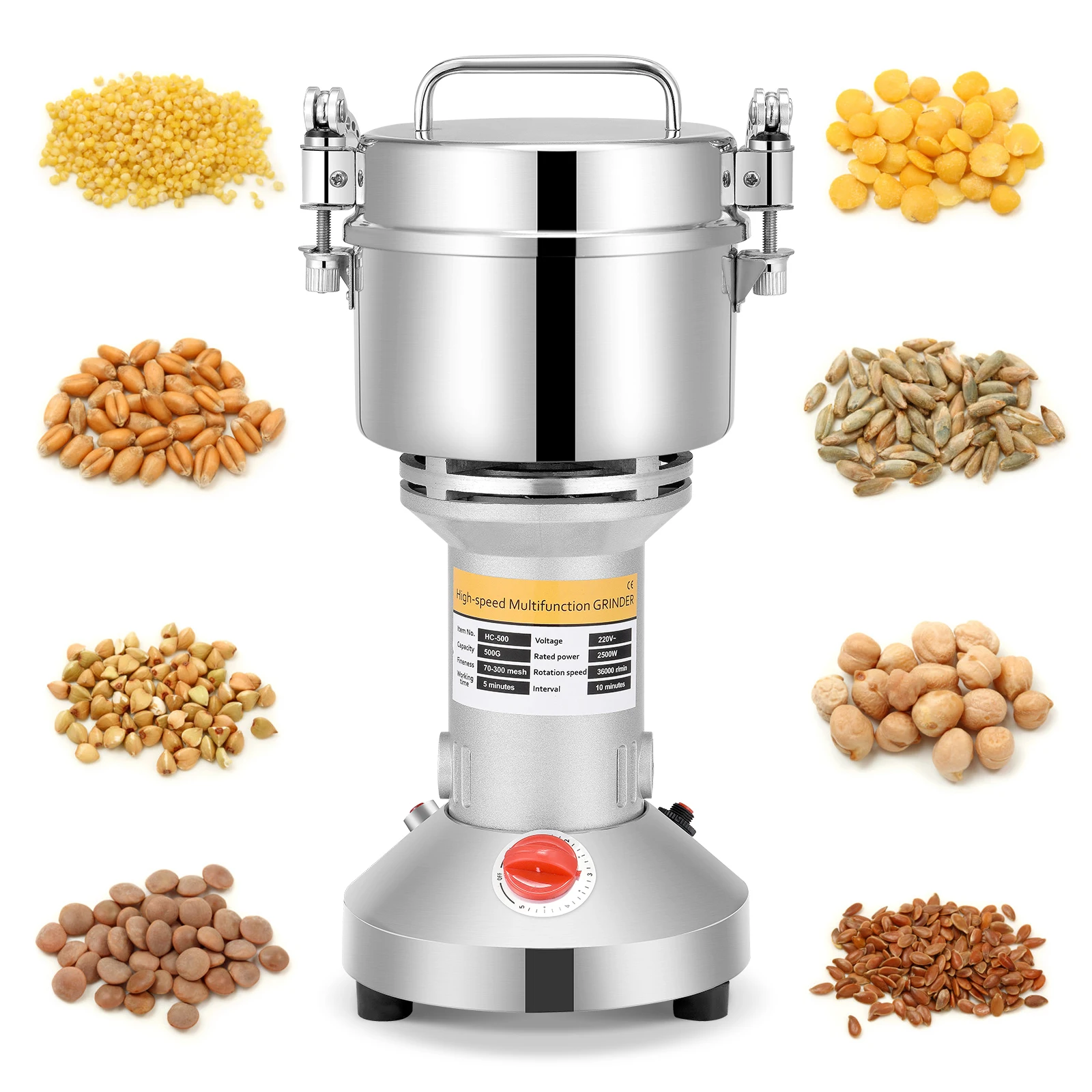 150g Electric Coffee Grinder Stainless Steel Coffee Beans Nuts Spices Grain Herbal Powder Mixer Grinder Spices Grains Crusher