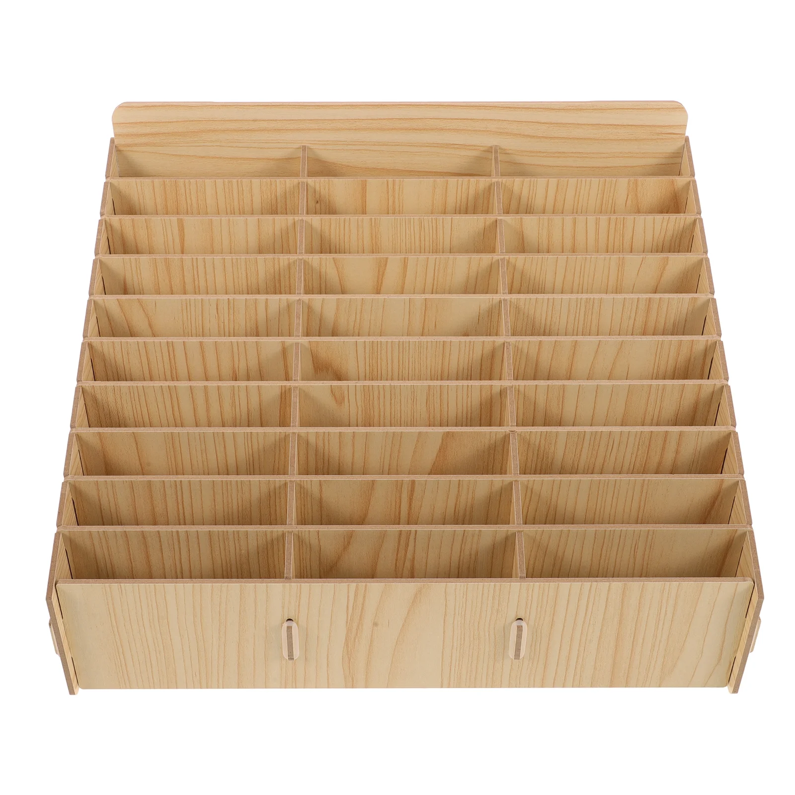 Multifunctional Wooden Mobile Storage Box Desktop Organizer Compartments Cables Documents Classroom Use Compact Portable Design