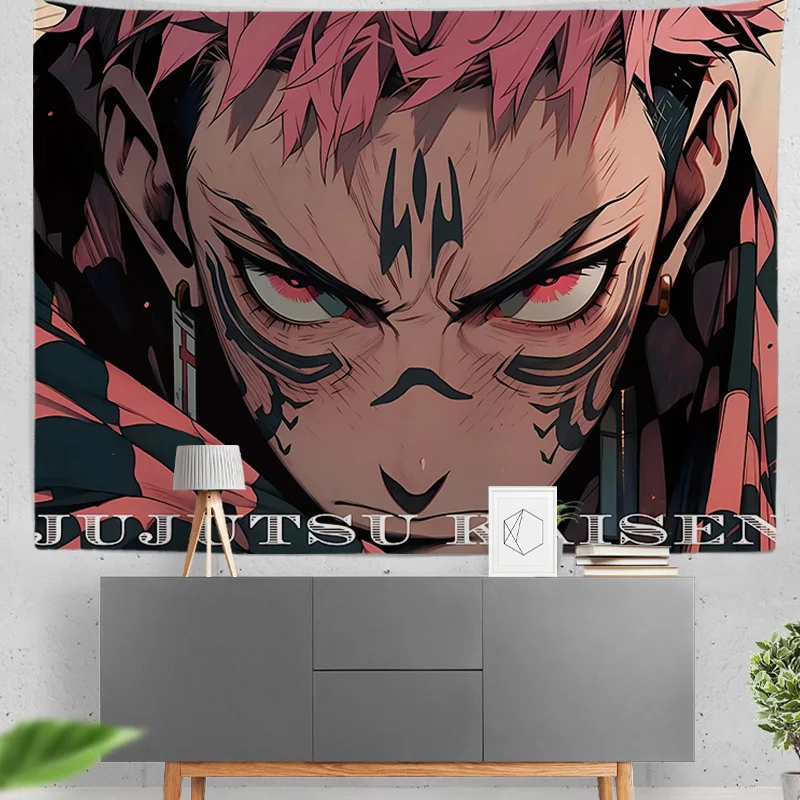 Jujutsu Kaisen Tapestry Itadori Yuji Wall Hanging Painting Anime Tapestries Home Bedroom Wall Decor Room Decoration Wall Art