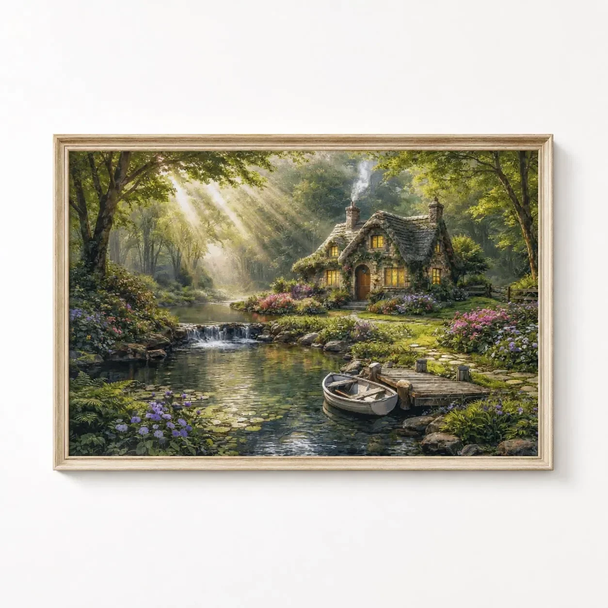Stamped Cross Stitch Kit 11/14/16/18CT Printed Canvas Cotton Thread Embroidery Craft Wall Decor[ZZ9106-Secret Fairy Tale Cabin]