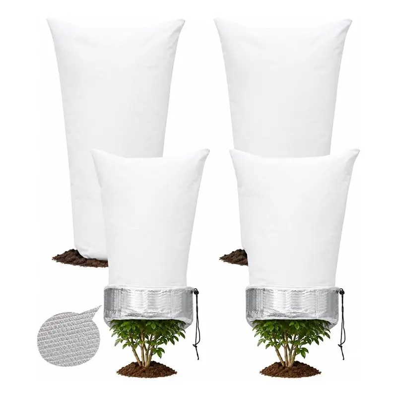 Hot Sale-Winter Plant Freeze Protection Bag Frost Cover With Aluminum Liner & Drawstring For Potted Plants, Trees, Shrubs