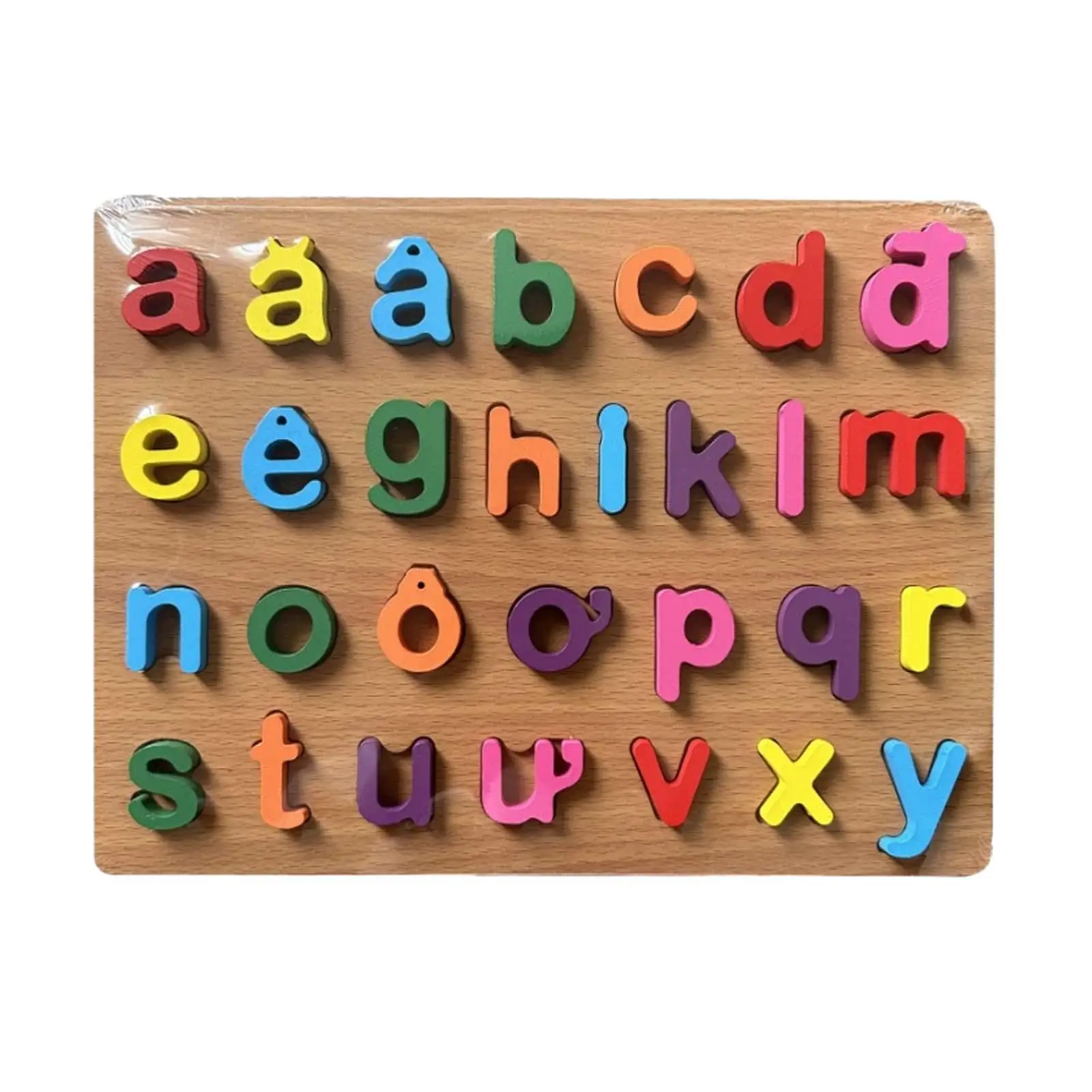 Wooden Alphabet Board Recognition Toy Early Education Toy Learning Puzzles Board Portable Alphabet Jigsaw Board for Baby Kids