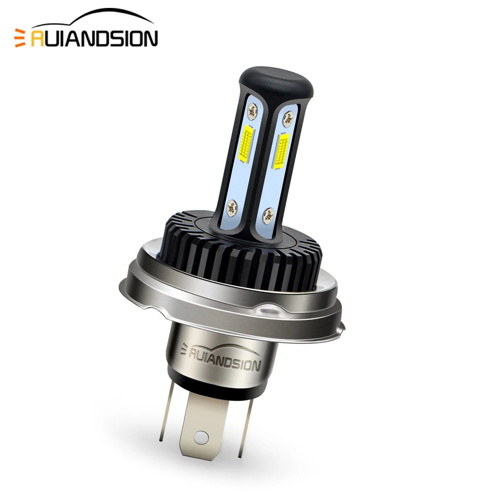 RUIANDSION 1pc P45T Motorcycle Headlights CSP 3SMD DC 12V 24V Tricycle Lights 2.16W LED Bulb White/Lemon Yellow 4500Lm