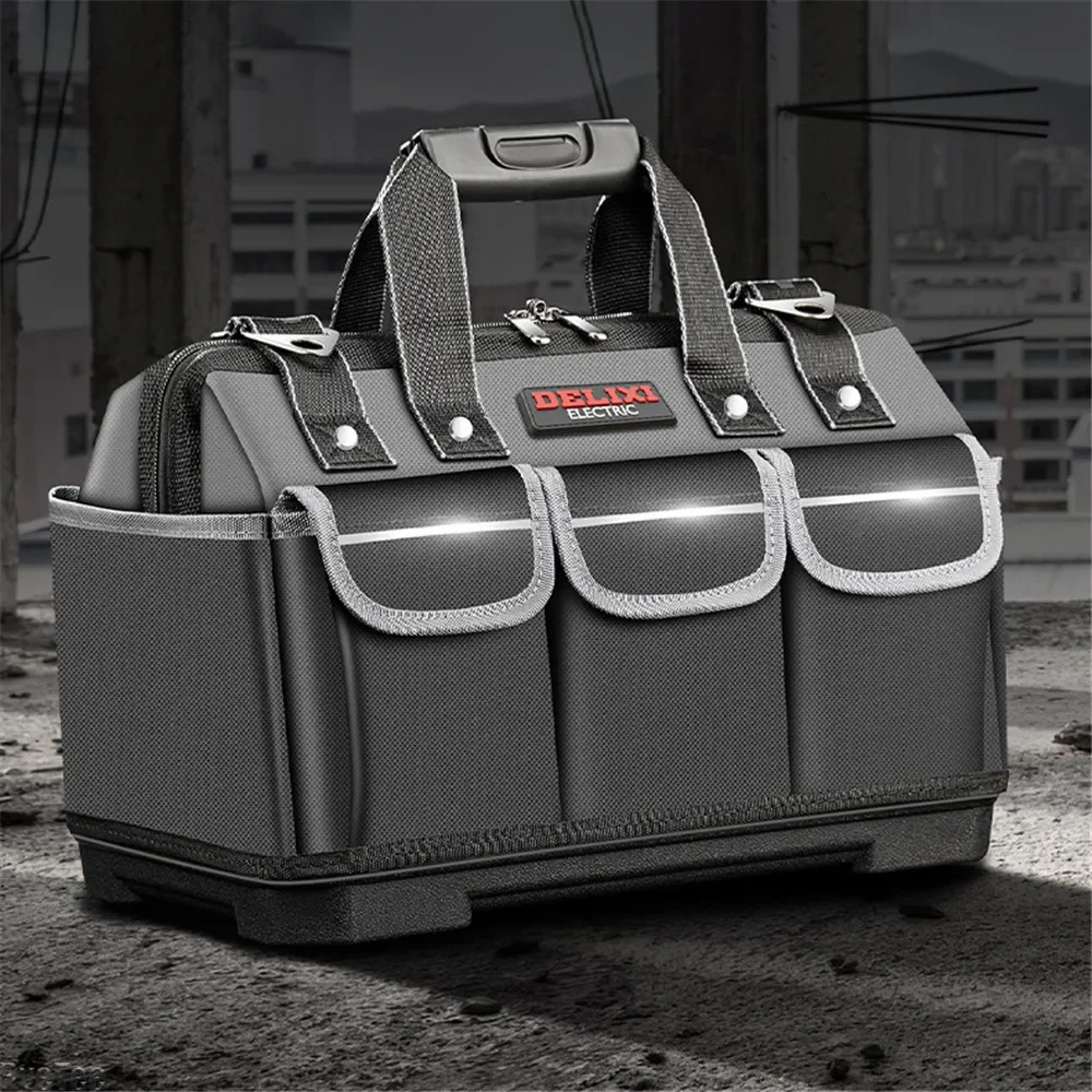 New DELIXI 1680D Gray Tool Bag Organizer Tool Packaging Pouch Electrician Carpenter Tools Mechanic Storage Man Gift Home