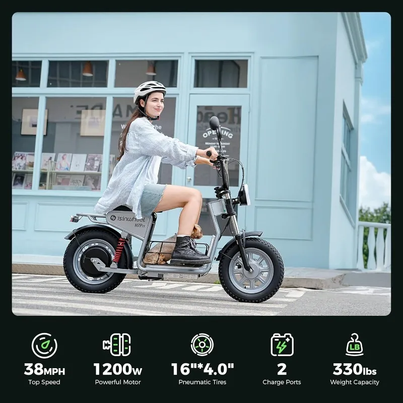 Electric Scooter Adults, 21/38 MPH Top Speed & 28/43 Miles Range, 14/16'' Fat Tire Scooter for Adult with Turn Signals image 2