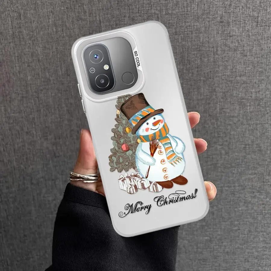 Capa de telefone colorida árvore de Natal para Xiaomi Poco C51 X3 NFC X3 Pro C61 C50 Shell
