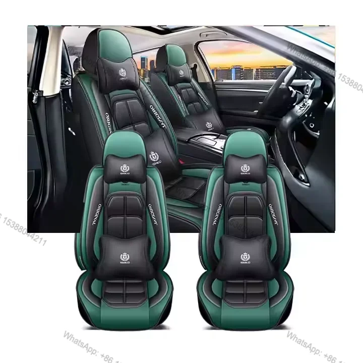 Adn Decoration 3 Days PVC Leather Car Seat Covers Sports Cushion Cover 7 Seater Car Seat Covers Universal Size Full Set Luxury