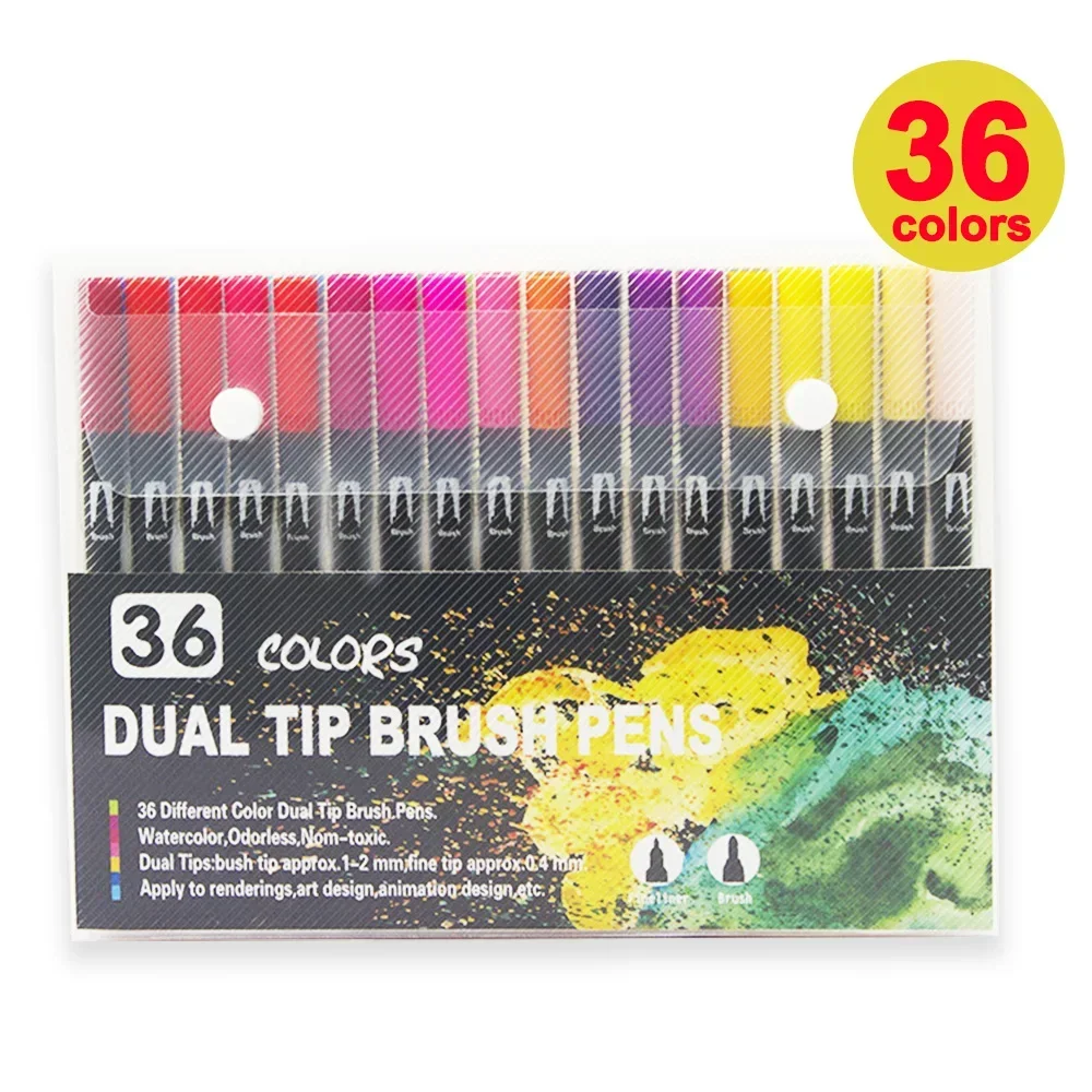 

Набор детских художественных маркеров: кисть с двумя наконечниками 36/60 и тонкие акриловые ручки, водонепроницаемость для рисования, граффити, эскизов