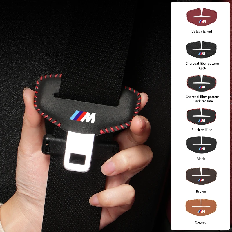 PU Leather Clip Buckle Protector Car Safety Belt Buckle Cover For BMW E90 E91 E92 E93 E60 E61 F10 F07 E63 E64 F12 F13 G30