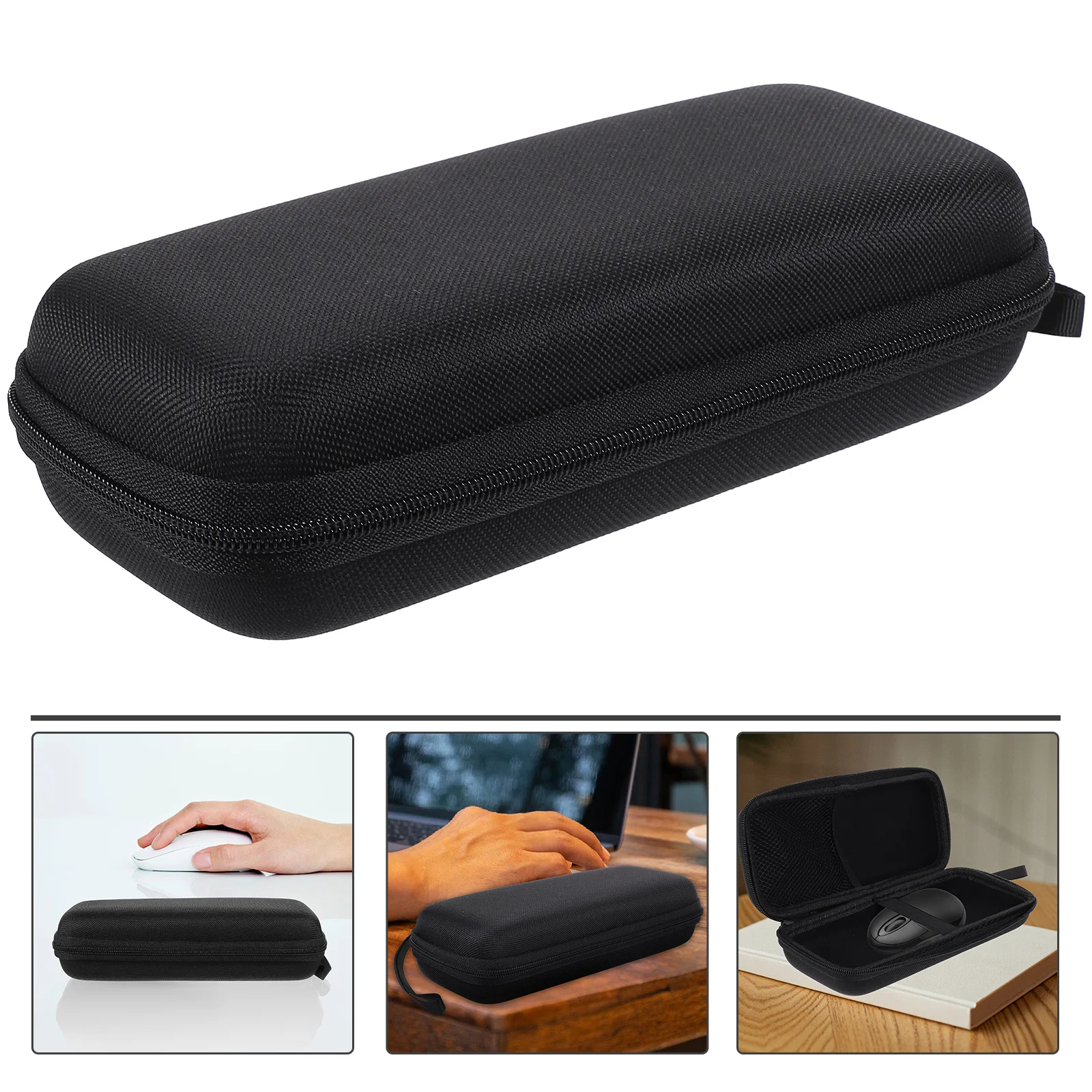 

Travel Suitcase Storage Box Multifunctional Mouse Hard Bag Electronic Accessories Wired Container Black