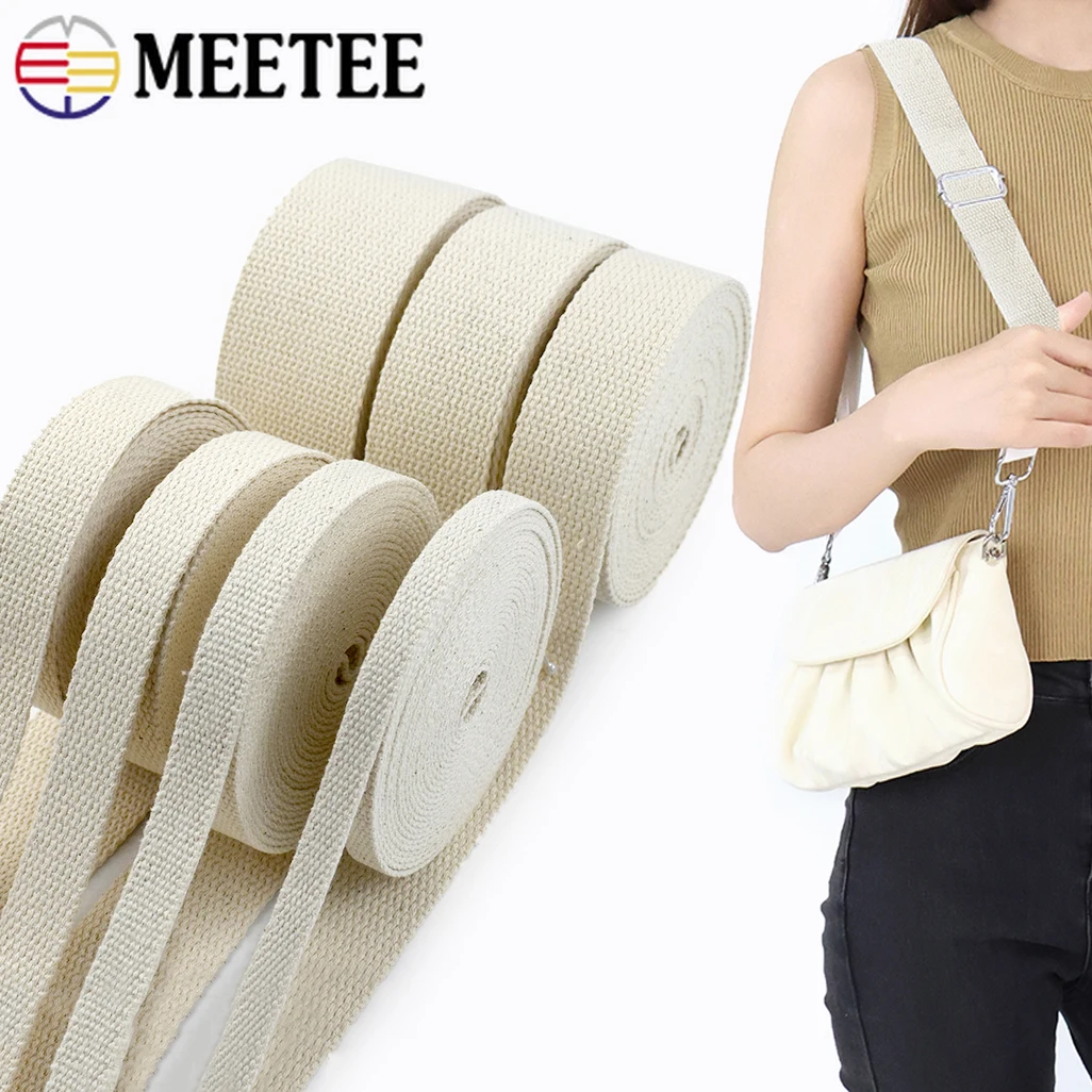 

10/20M 10-50mm Canva Webbing Tape Polyester Cotton Ribbon for Bag Strap Clothes Belt Band Bias Binding DIY Sewing Accessories