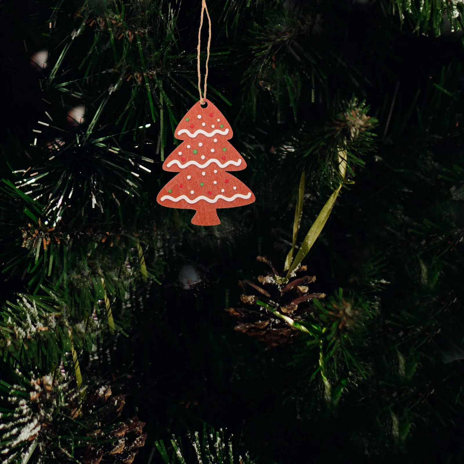 

10Pcs Christmas Hanging Ornament Wooden Slices Xmas Tree Decorations Reusable Festive Party Props Indoor Scene