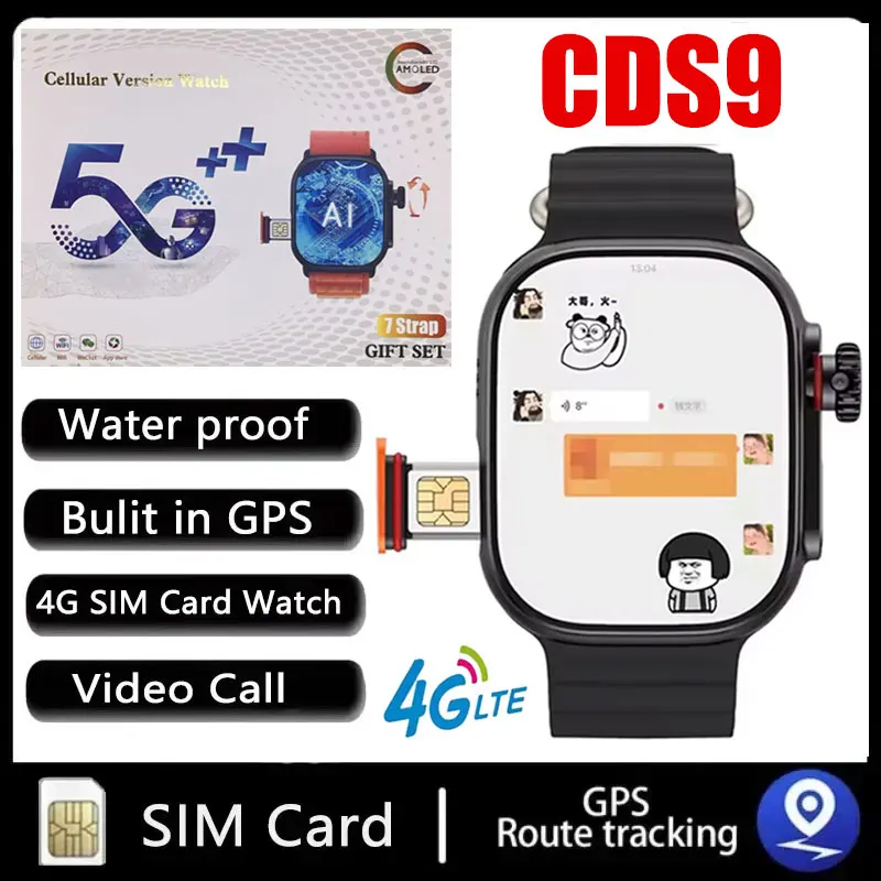 ساعة ذكية CDS9 4G LTE - نظام تشغيل Android، كاميرا قابلة للدوران، وصول متجر Google Play، إصدار عالمي غير مقفول #1