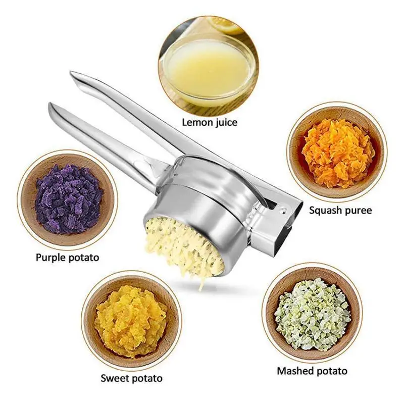 1 Pcs Stainless Steel Masher Ricer Press Mashed Potatoes Maker Fruit Vegetable Crushing Puree Squeezer Juicer Kitchen Tools
