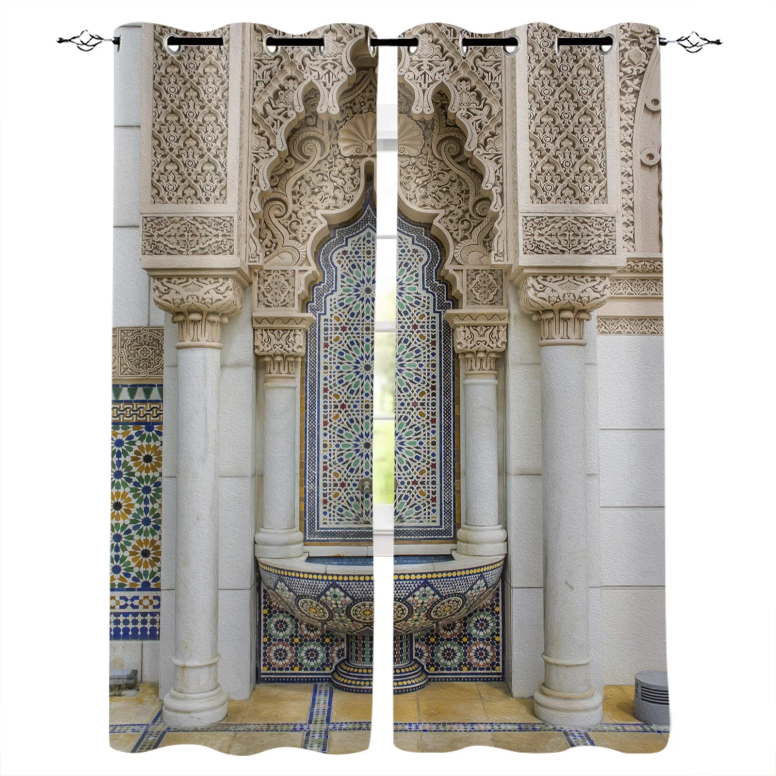 Islam Building Morocco Blackout Curtains Window Curtains For Bedroom Living Room Decor Window Treatments