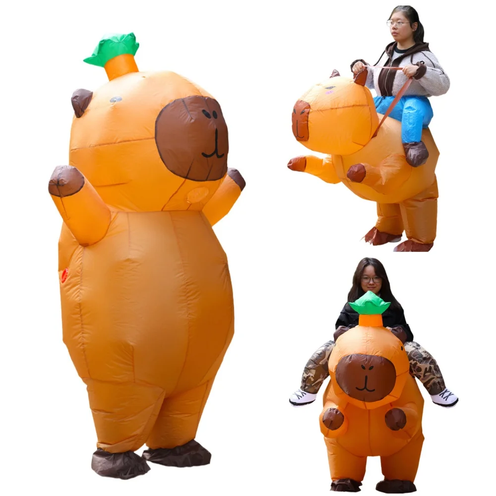 Aufblasbares Cartoon-Capybara-Kostüm für Erwachsene, Party-Rollenspiel, Fantasy-Abendkleid, aufblasbares Performance-Kostüm, aufblasbares Kostüm zum Aufblasen