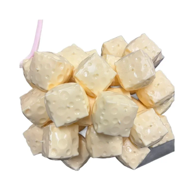 Knuspriger Käse-Würfel Stressball Großer Formbarer Käse-Quetschball Nicht-Springender Fidget-Spielzeug ASMR Sensorisches Anti-Stress Festival-Geschenk – Detail 10
