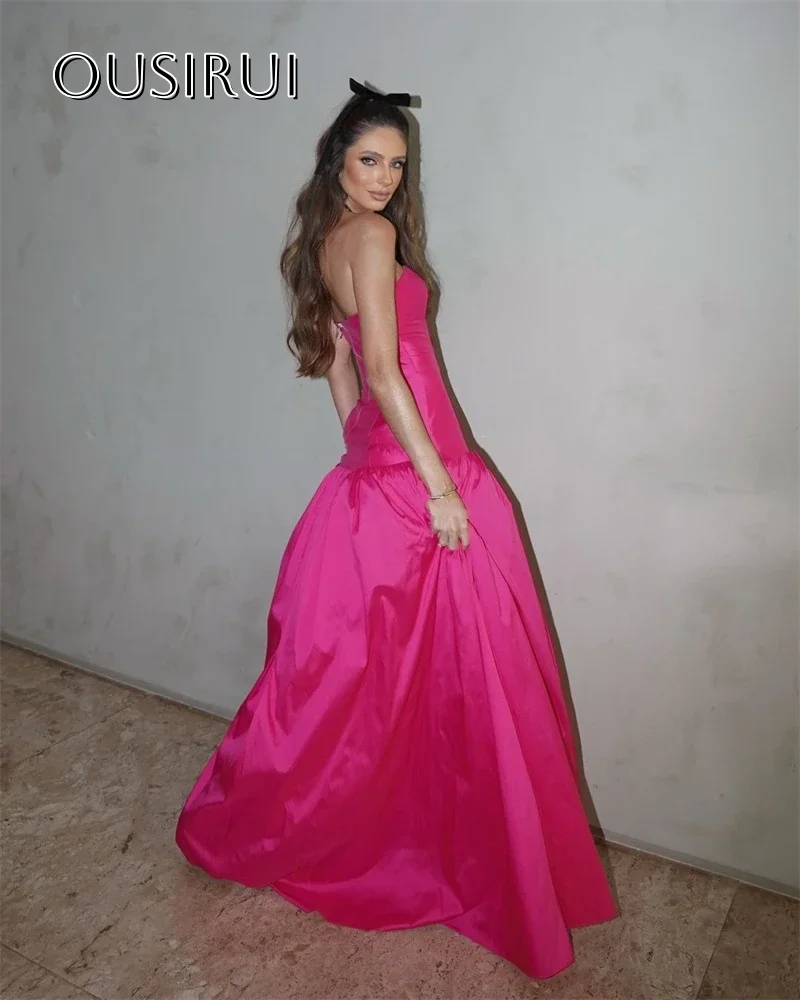 Vestidos De Noche largos elegantes De satén, Vestidos De Noche formales sin tirantes plisados sin mangas, Vestidos De Noche personalizados