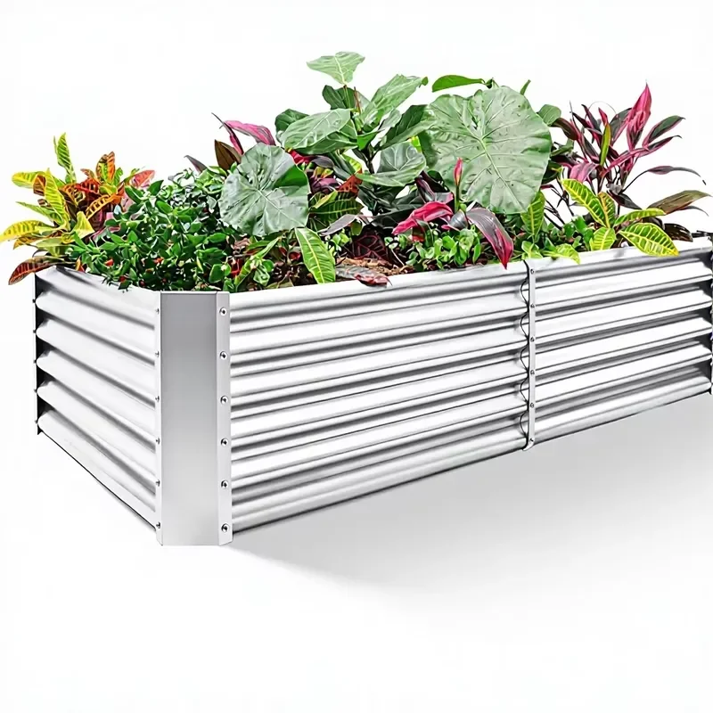 

Land Guard Metal Raised Garden Bed Planter Boxes 8x4x15ft Galvanized Rust Resistant Durable Outdoor Vegetables Fruits Flowers