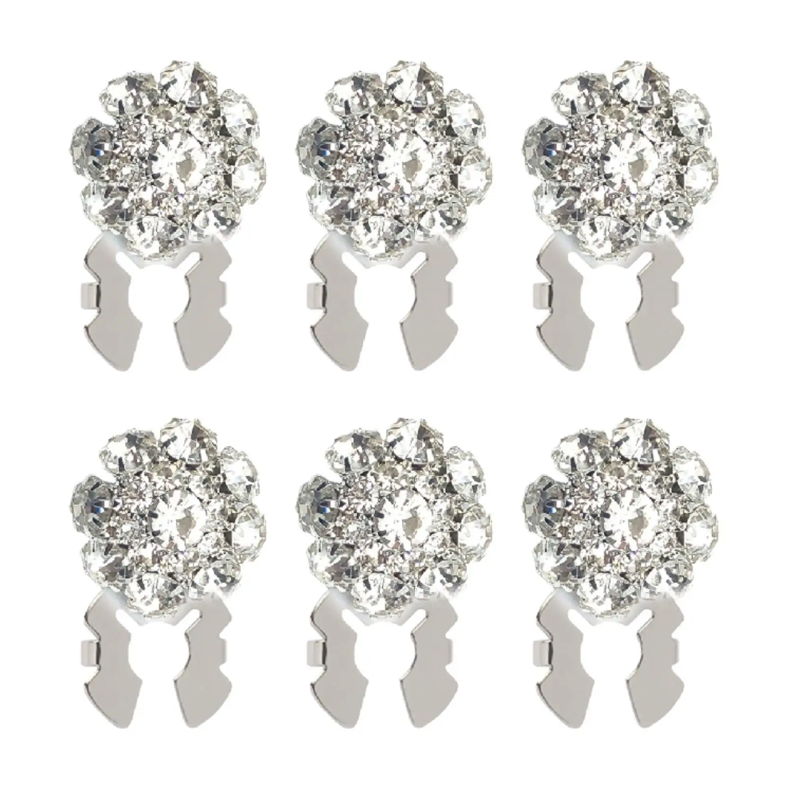 

6Pcs Rhinestone Button Covers Clothing Decoration Detachable Adults Cufflink Embellishments Button Decor for Coat Suit Bags
