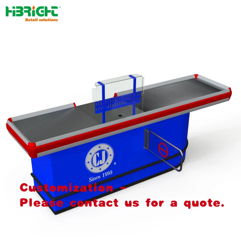 custom.Highbright HBE-CC Steel Wood Retail Store Cash Desk Supermarket Reception Desk