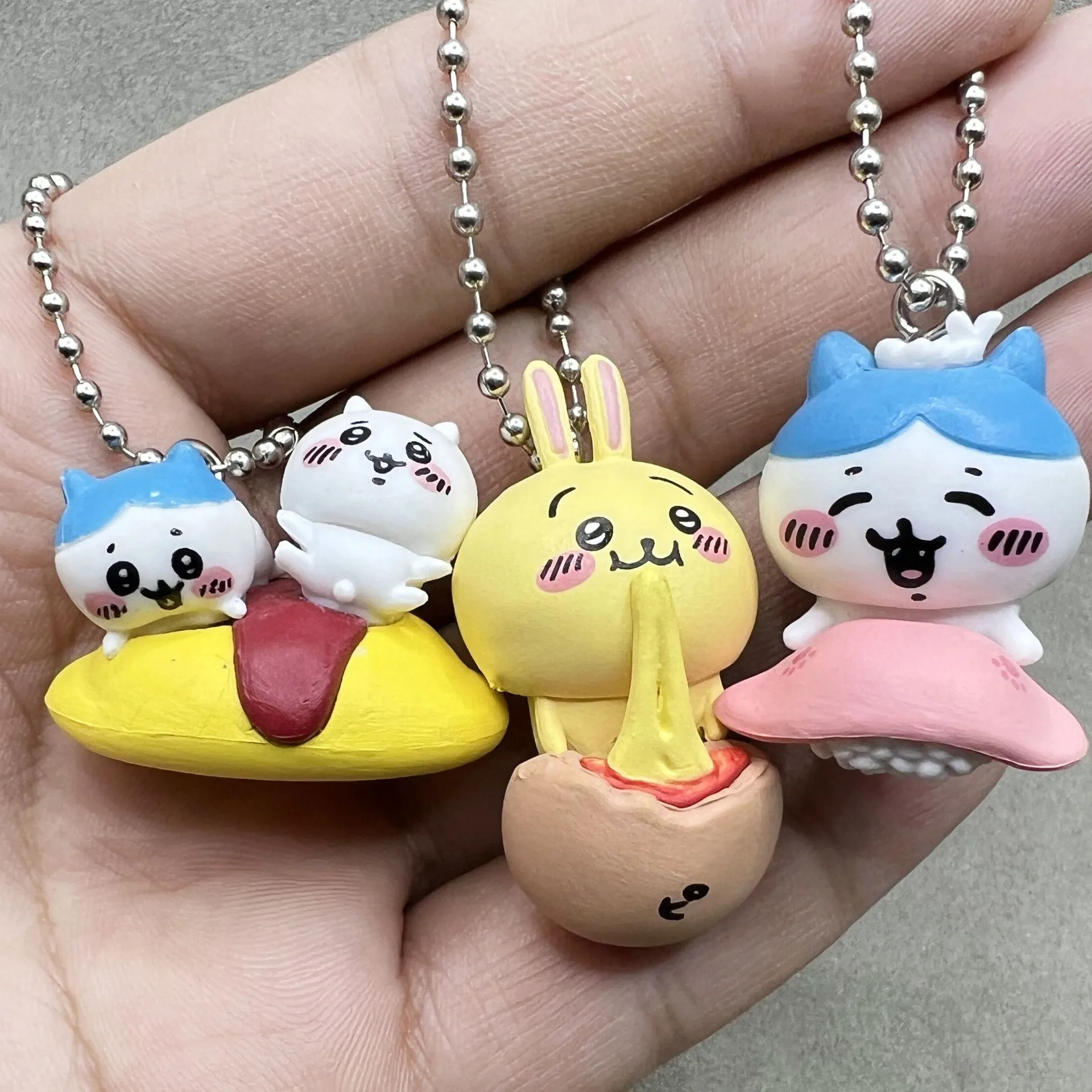 6pcs forchiikawa Mini Doll Figurine Keychain Pendant DIY Crafting Accessory Backpack Decoration view 4
