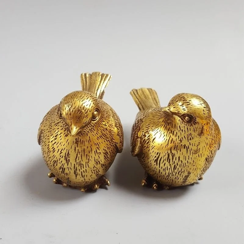 Precio especial, artesanías de cobre puro, par de pájaros y gorriones, adornos, decoración del hogar, regalos, coleccionables antiguos, varios