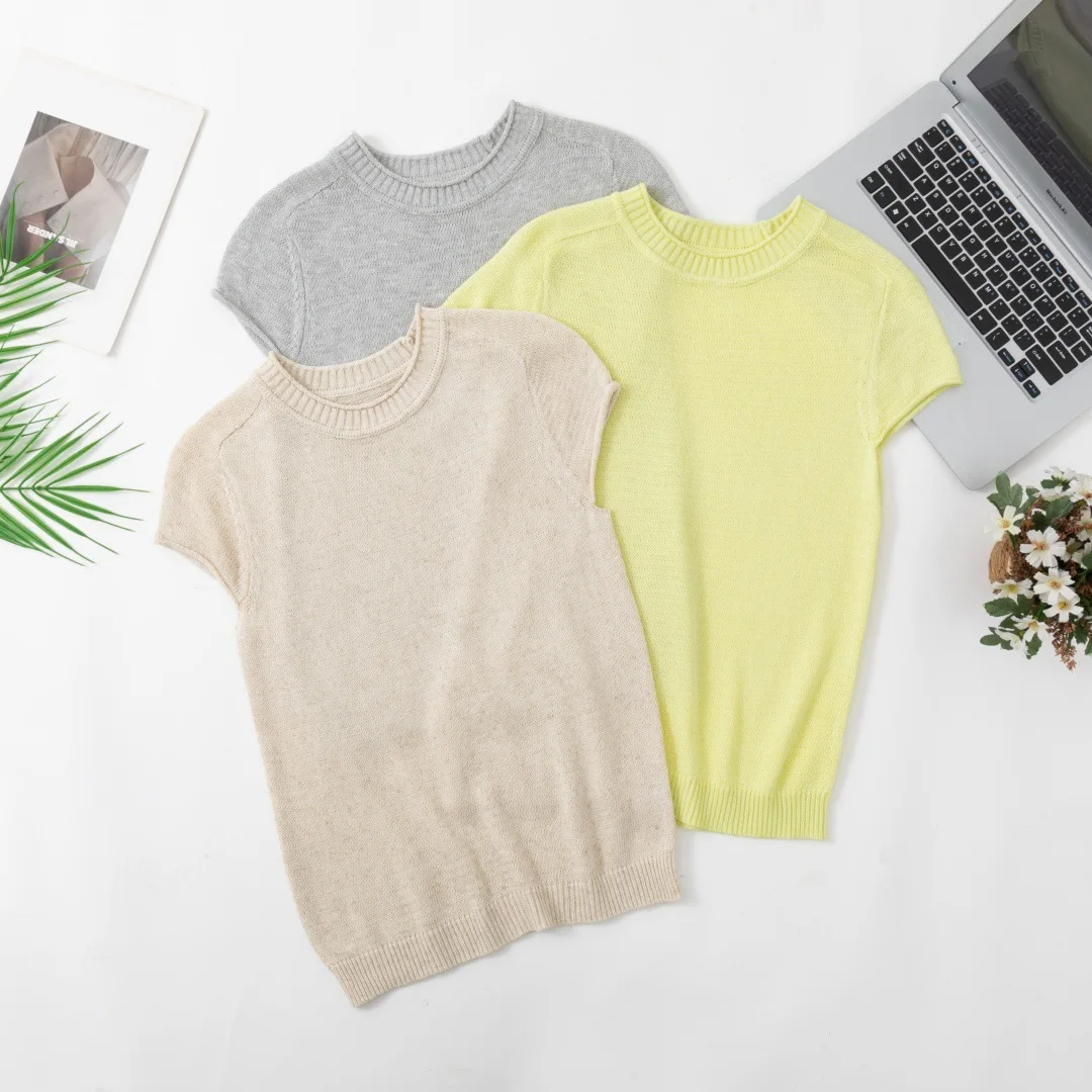 Fashion Summer Women's Solid Color T-Shirt Top for Young Girls Students Ladies Simple Bottom Underwear Adolescent Clothing