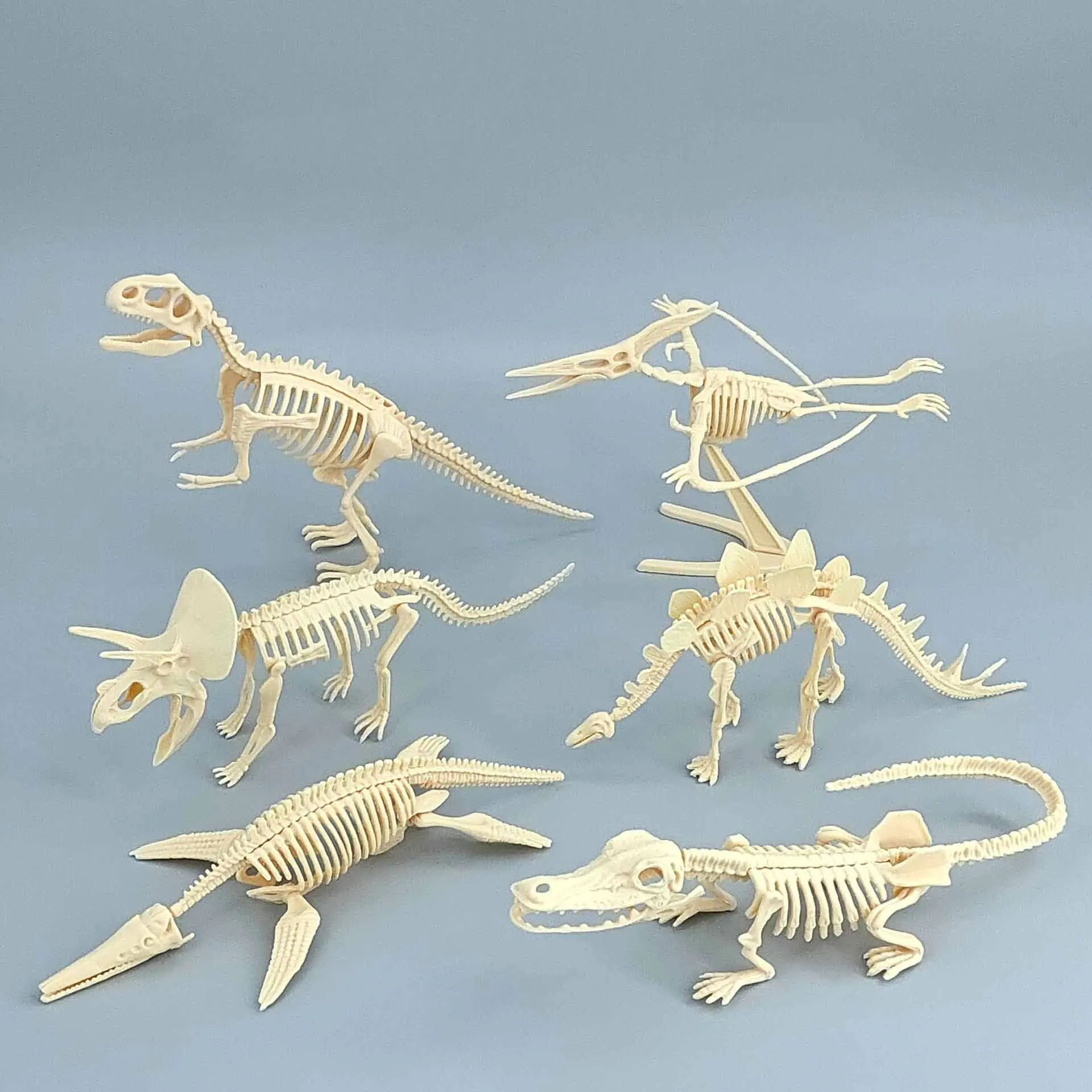 6Pcs archeologia creativa dinosauro scheletro giocattoli grande dinosauro scheletro Fossil Glow-in-the-dark giocattoli giocattoli smontaggio fai da te