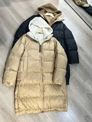 Casual Style Long Puffer for Women, Paneled, Cashmere