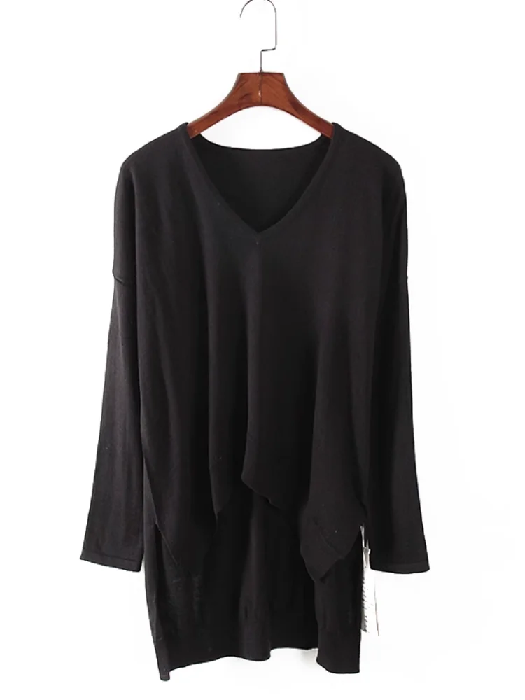 Sciolto lungo Sve rotondo Ne maglione di lana lavorato a maglia pendolari Sle strato base donna Faion autunno nuovo arrivo 5B095