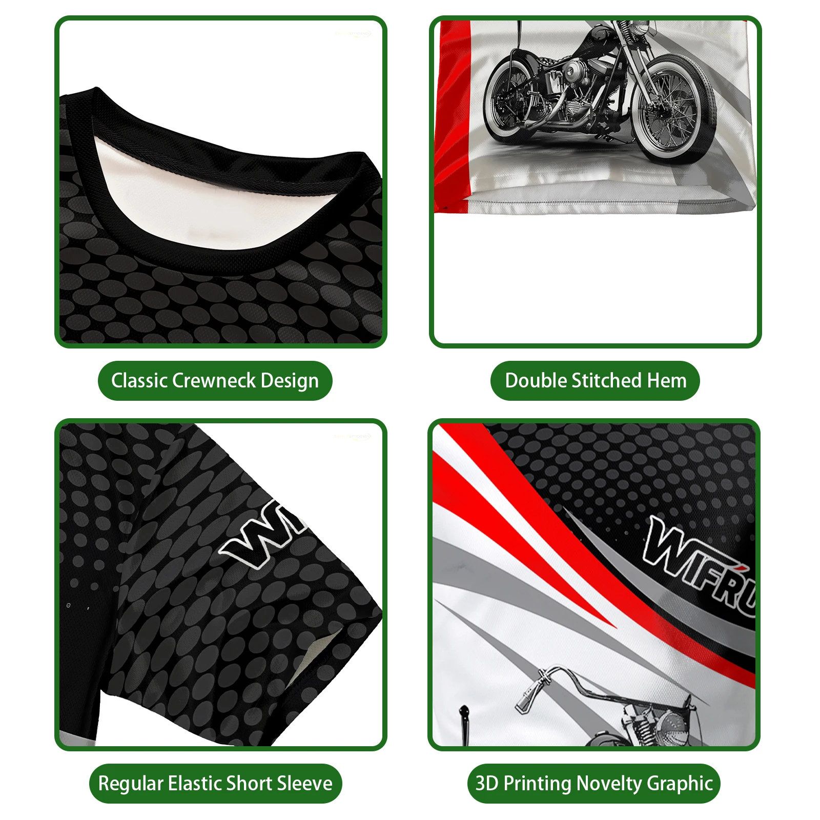 New Motorcycle Men 3D Print T-shirt Vintage Classic Ride Biker Short Sleeve T Shirt Casual Hip Hop Street O-Neck Motor Tops Tees