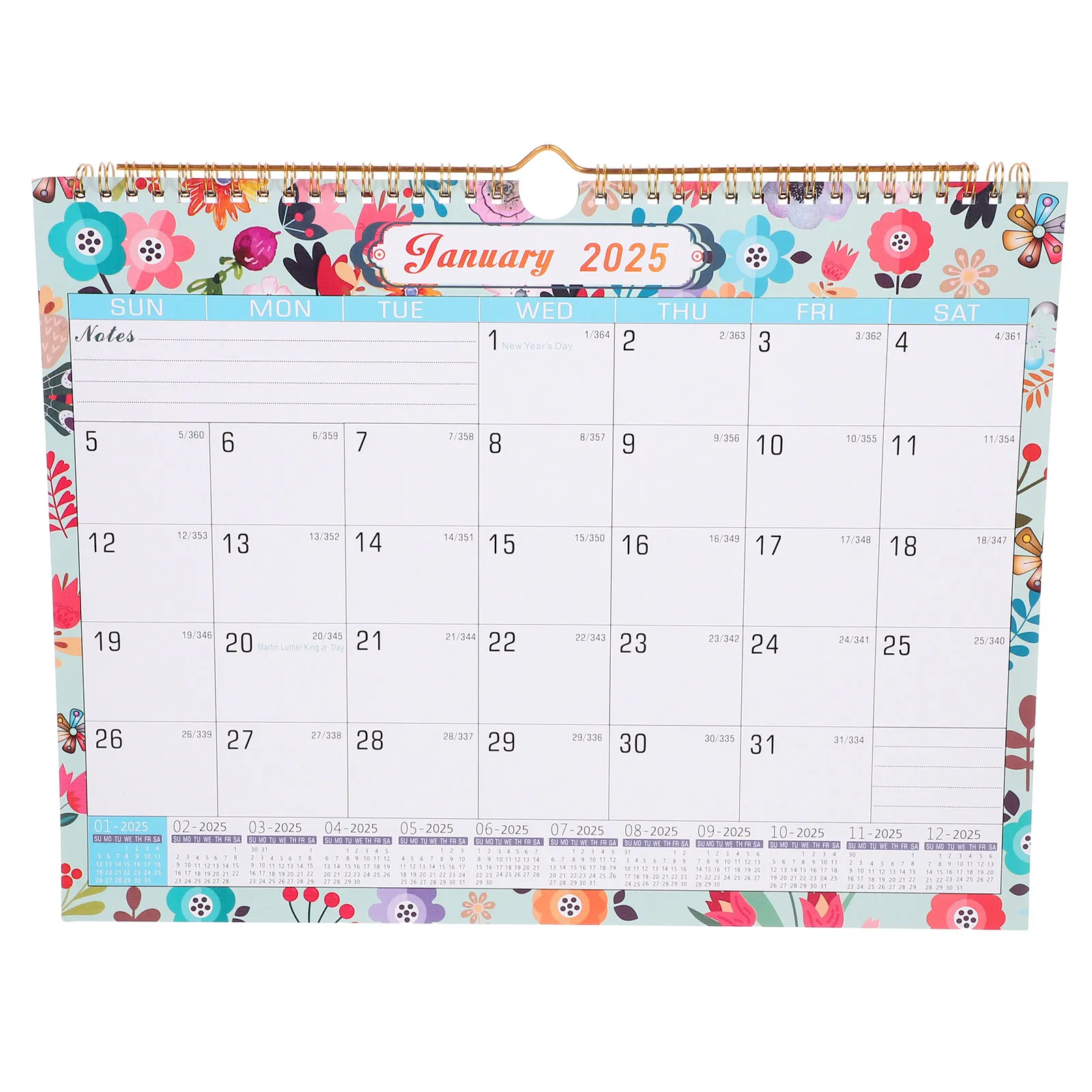 

2024-2025 Wall Calendar English Hanging Calendar Novelty Office Home Classroom Multi Functional Appointment Countdown Daily Use